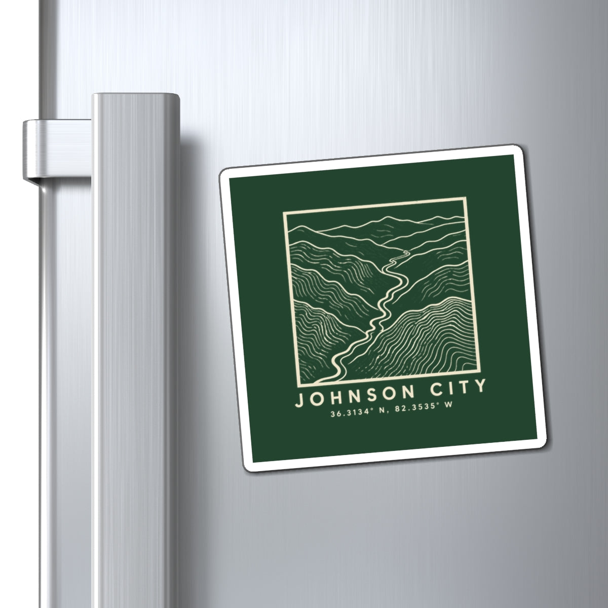 Johnson City Topo Map Magnet (Forest Green)