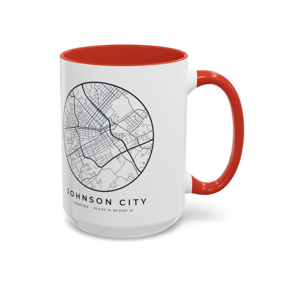 Johnson City Street Map Accent Mug