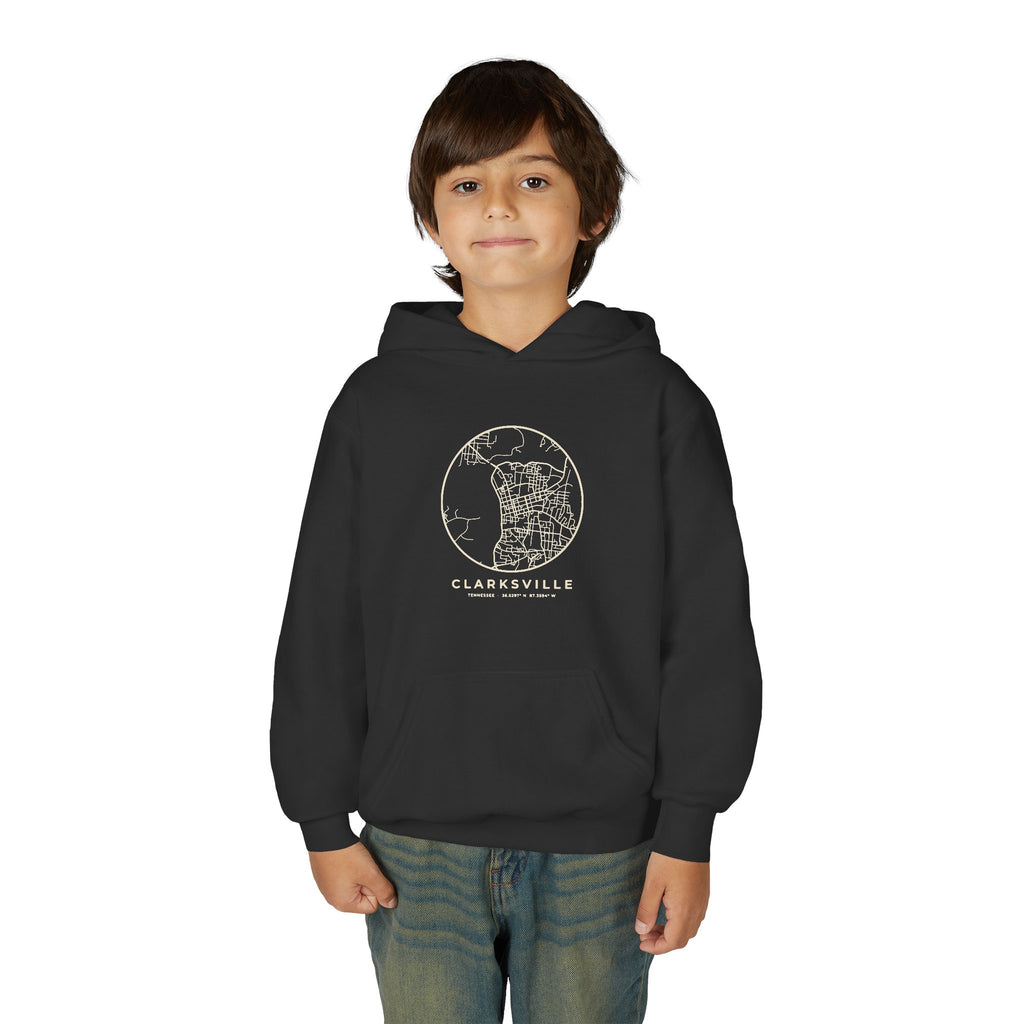 Clarksville Street Map Kids Hoodie