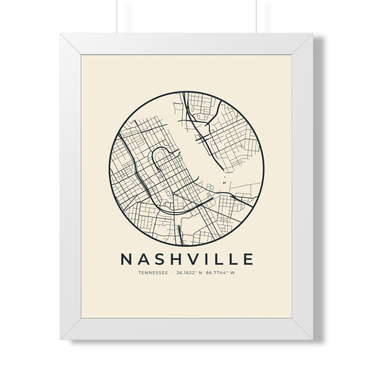Nashville Street Map Framed Print