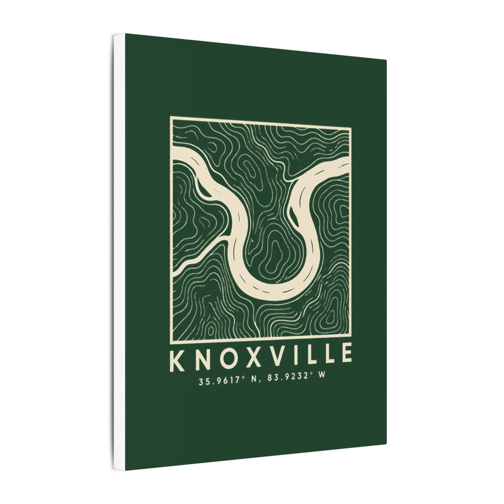 Knoxville Topo Map Canvas Print (Forest Green)