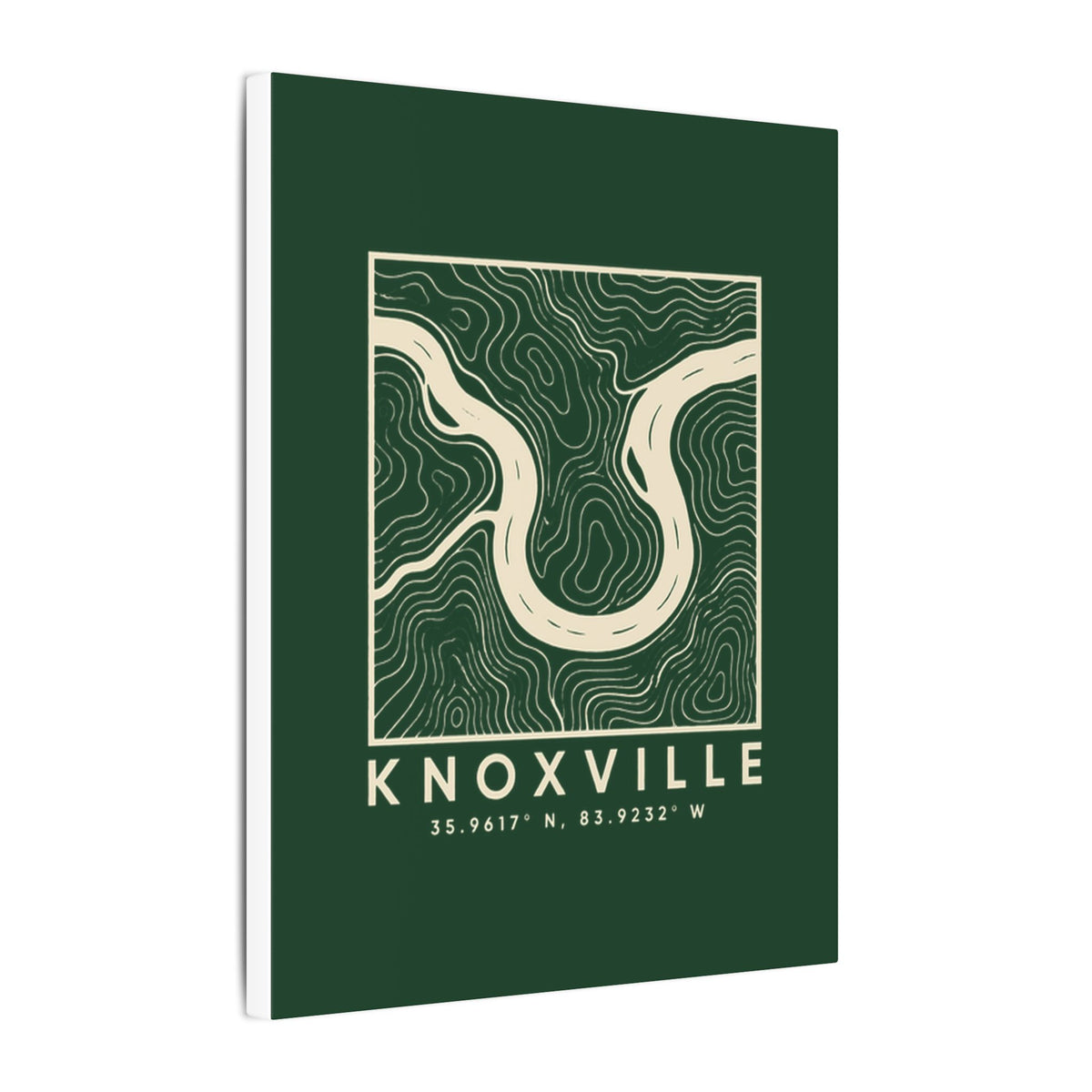 Knoxville Topo Map Canvas Print (Forest Green)