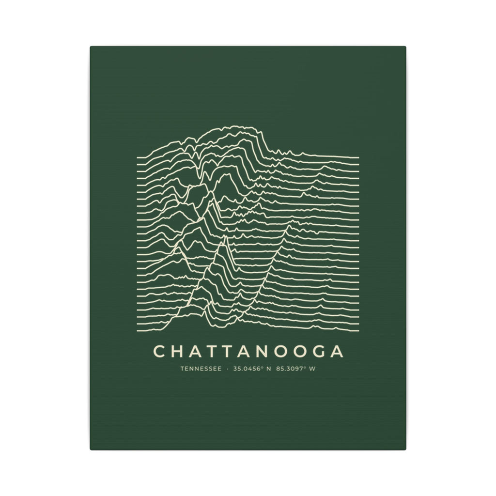 Chattanooga Ridgeline Canvas Print (Forest Green)