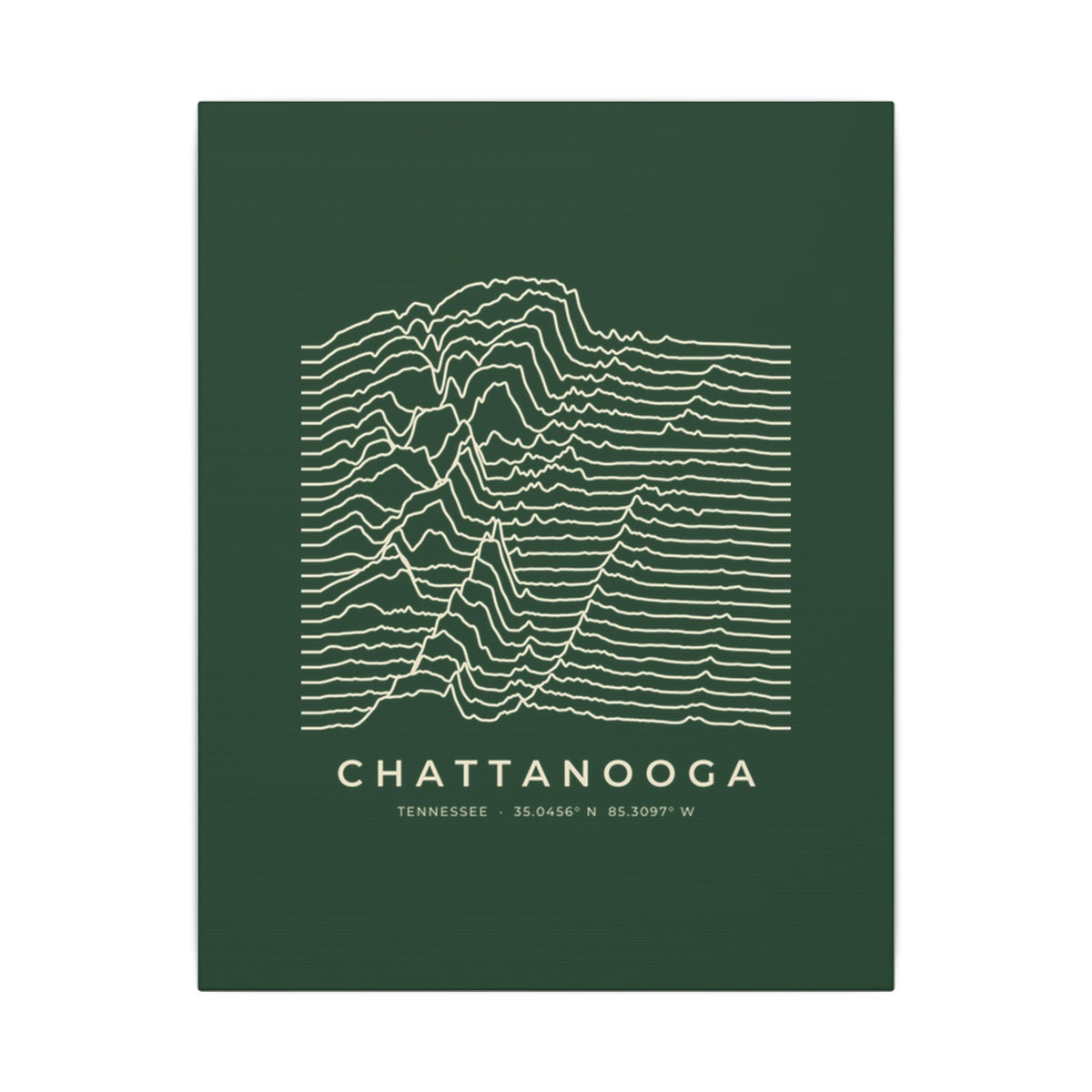 Chattanooga Ridgeline Canvas Print (Forest Green)