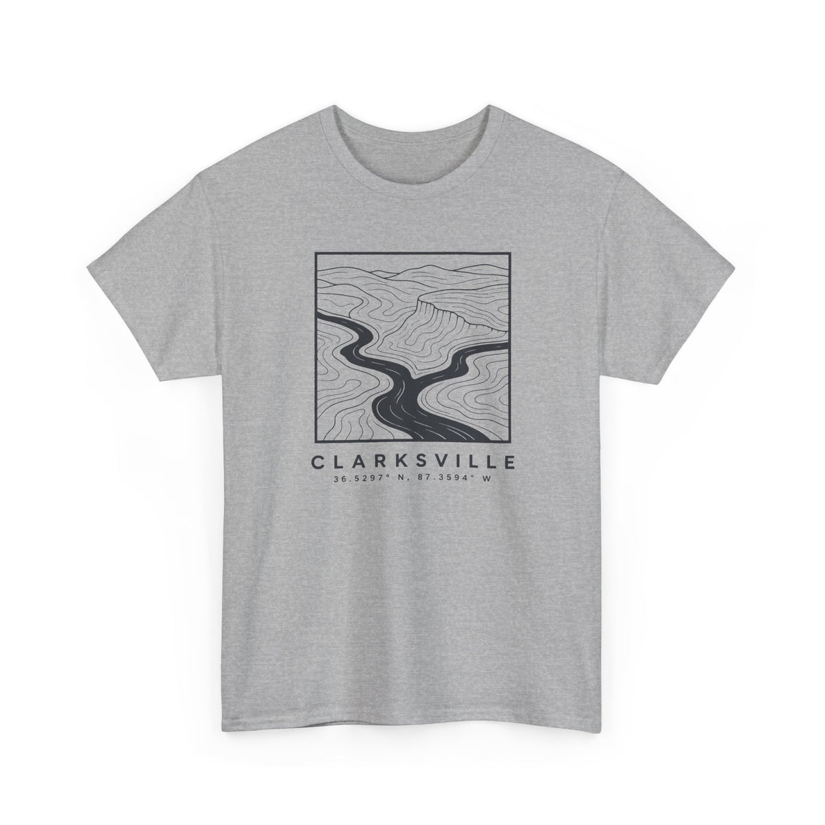 Clarksville Topo Map T-Shirt