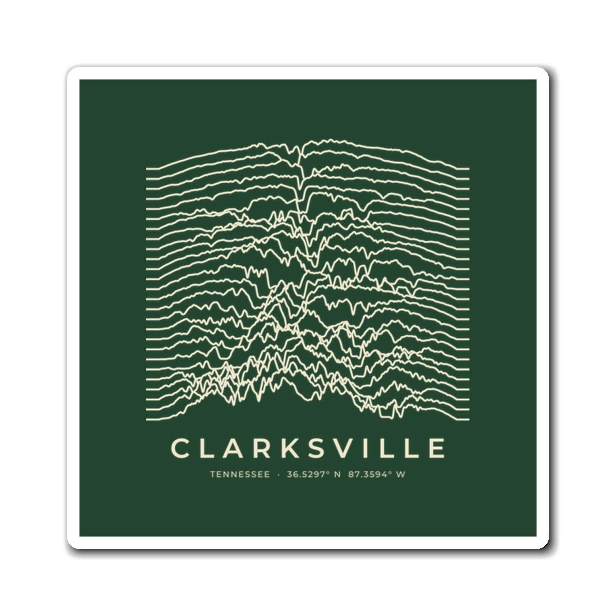 Clarksville Ridgeline Magnet (Forest Green)