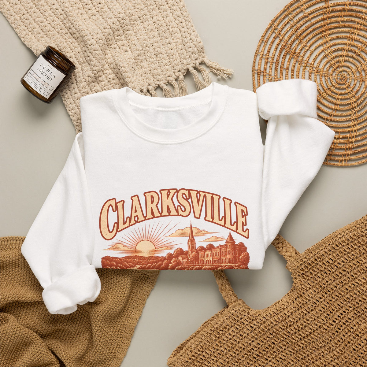 Clarksville Engraved Valley Crewneck Sweatshirt