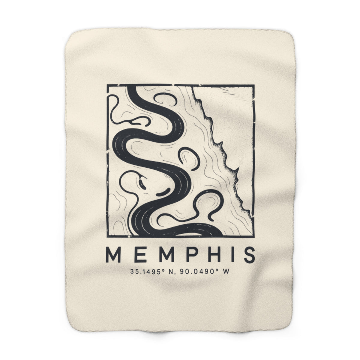 Memphis Topo Map Sherpa Blanket