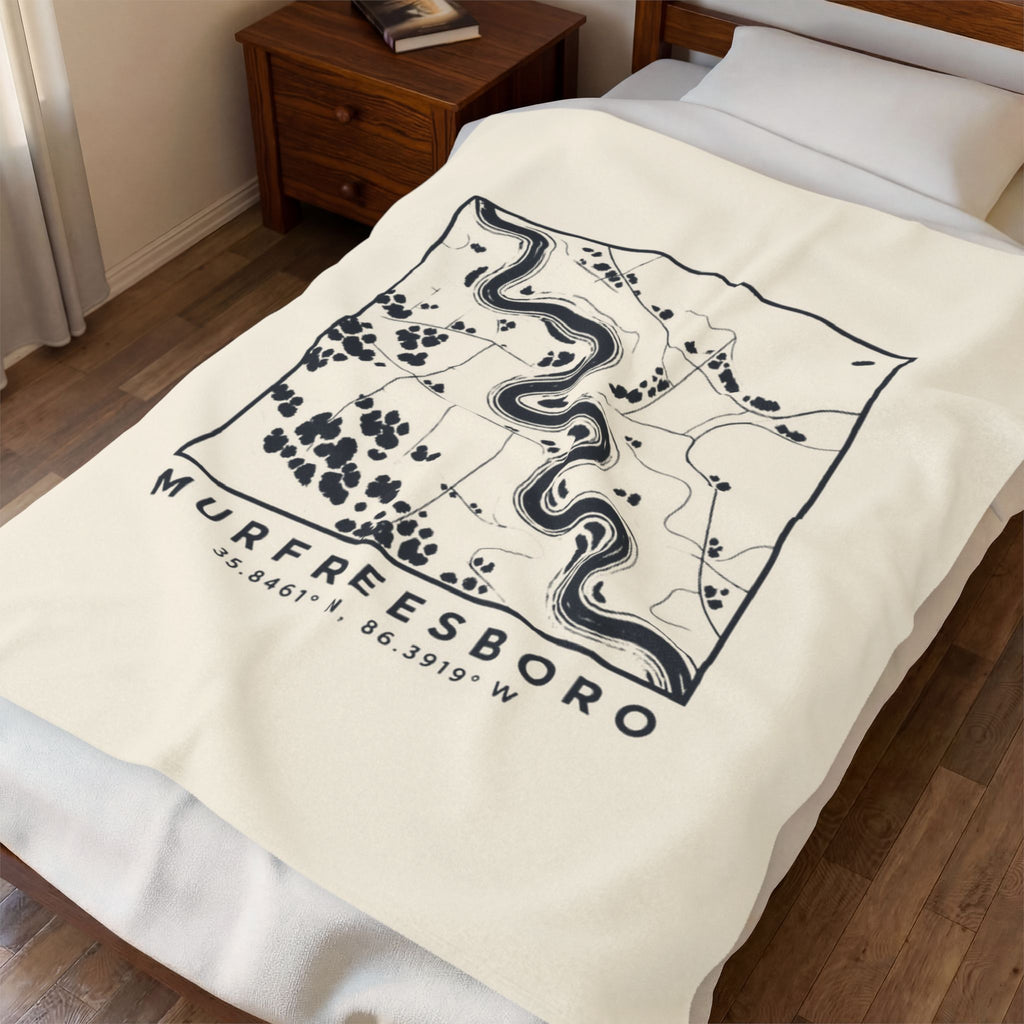 Murfreesboro Topo Map Blanket