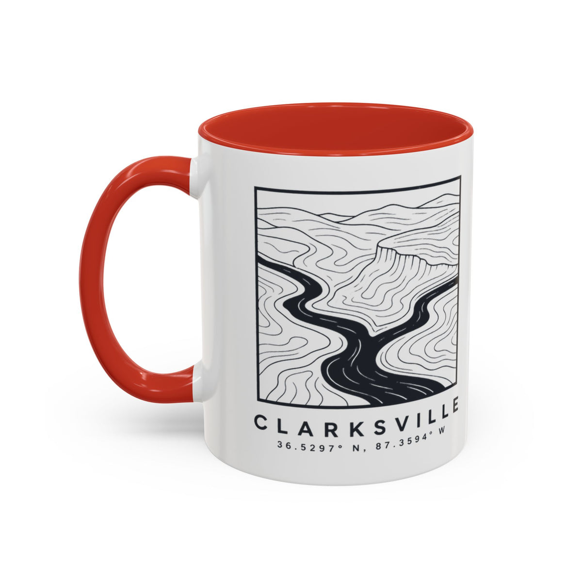 Clarksville Topo Map Accent Mug