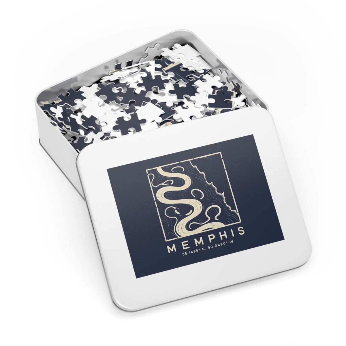 Memphis Topo Map Puzzle (Navy)