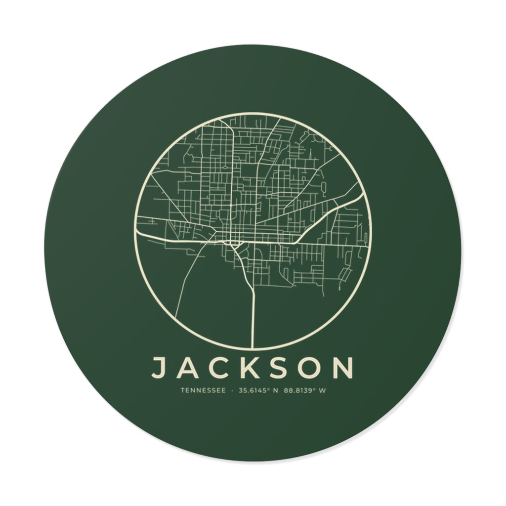 Jackson Street Map Sticker (Forest Green)