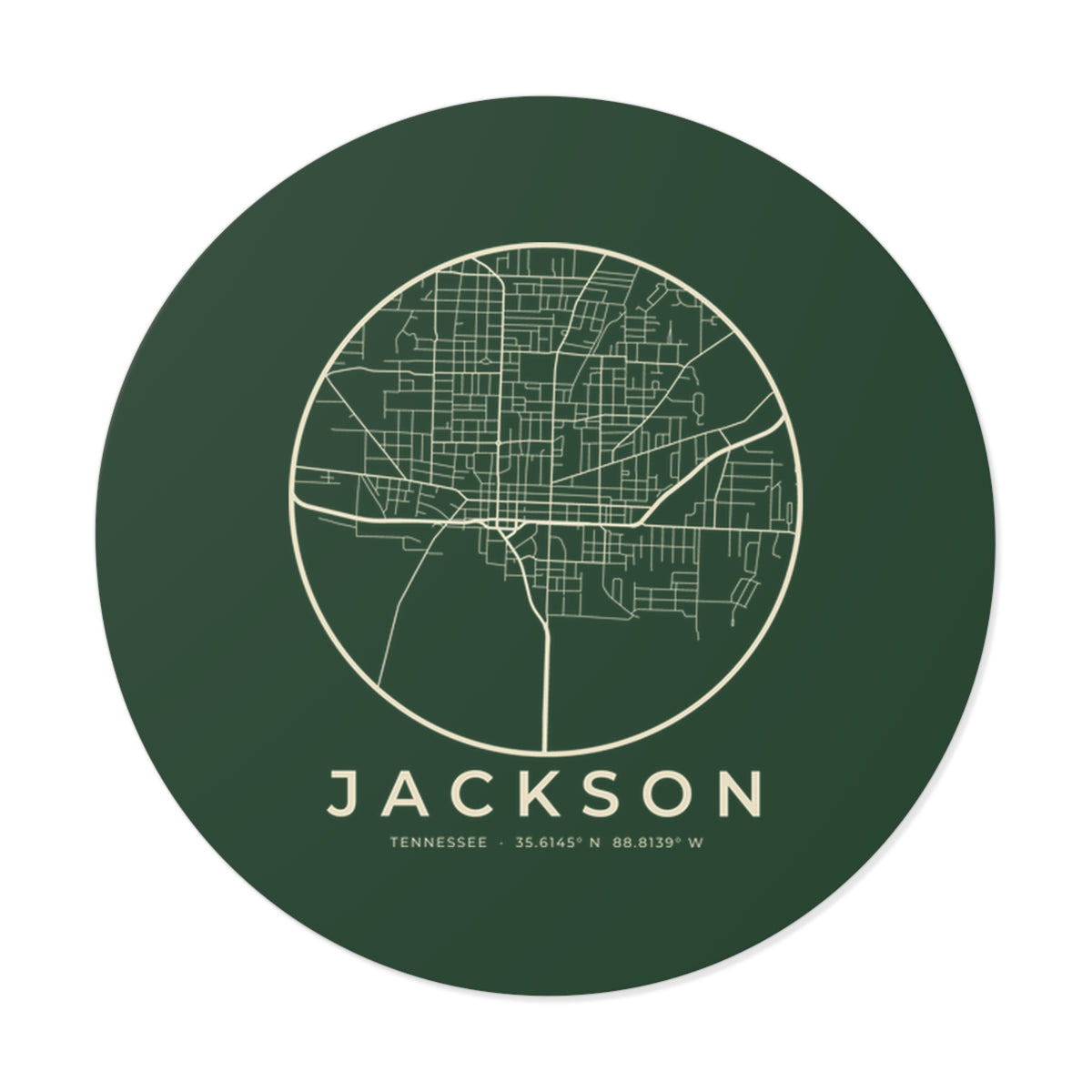 Jackson Street Map Sticker (Forest Green)
