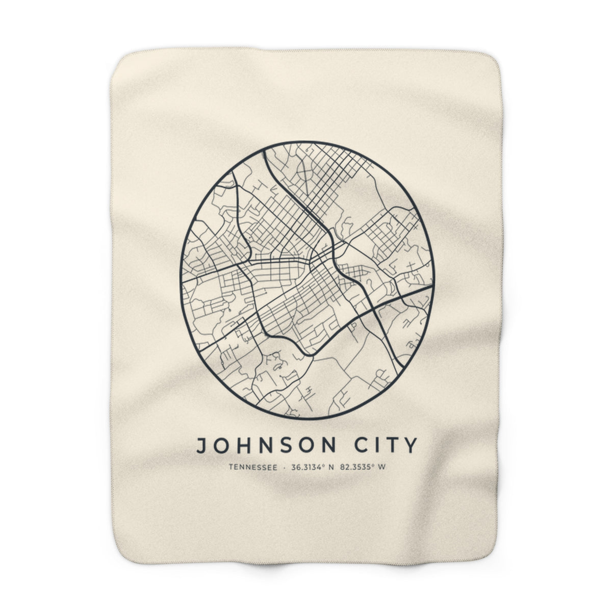Johnson City Street Map Sherpa Blanket