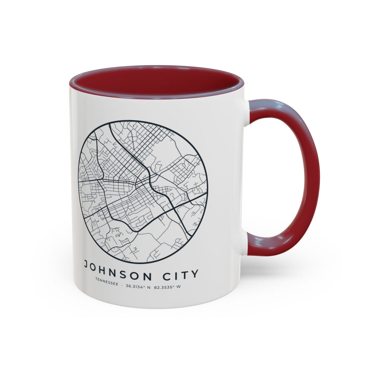 Johnson City Street Map Accent Mug