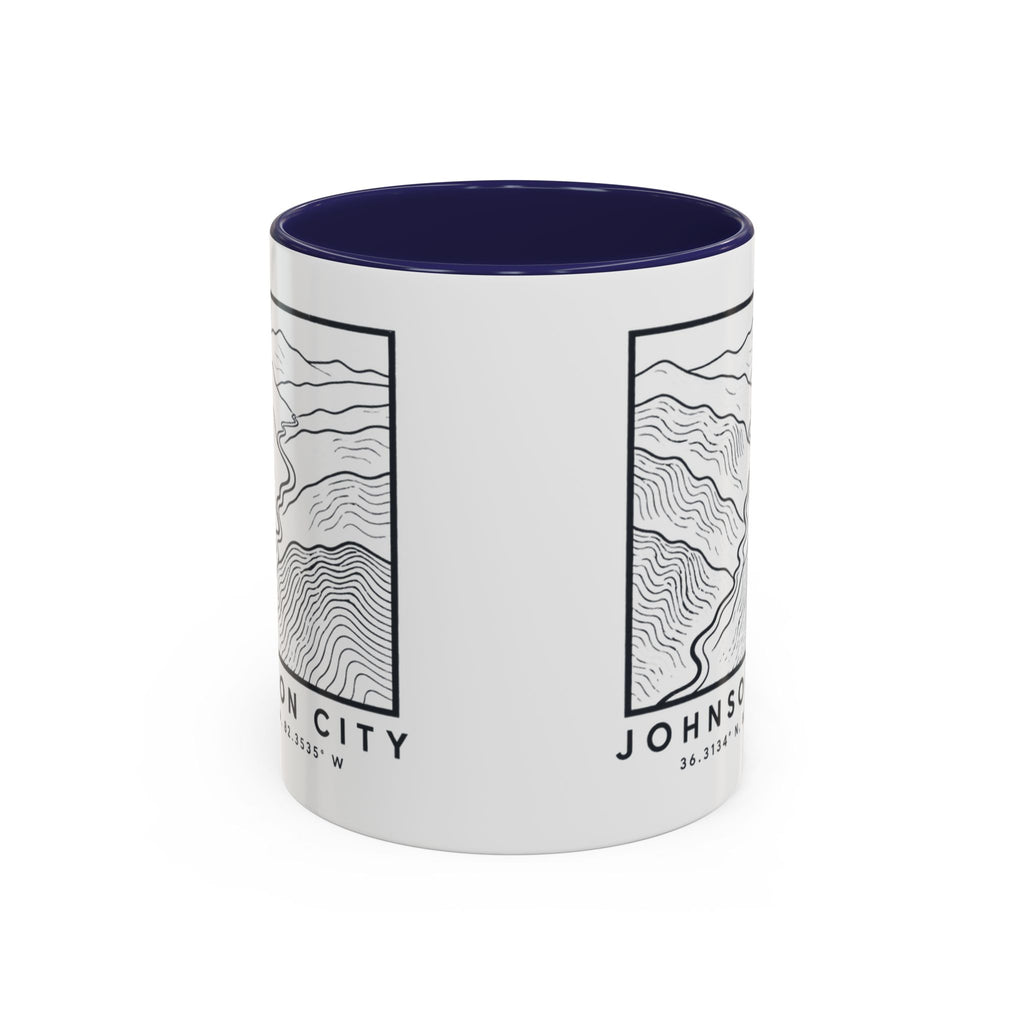 Johnson City Topo Map Accent Mug