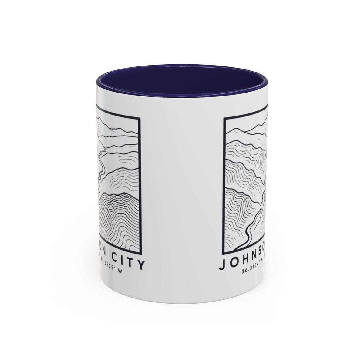 Johnson City Topo Map Accent Mug