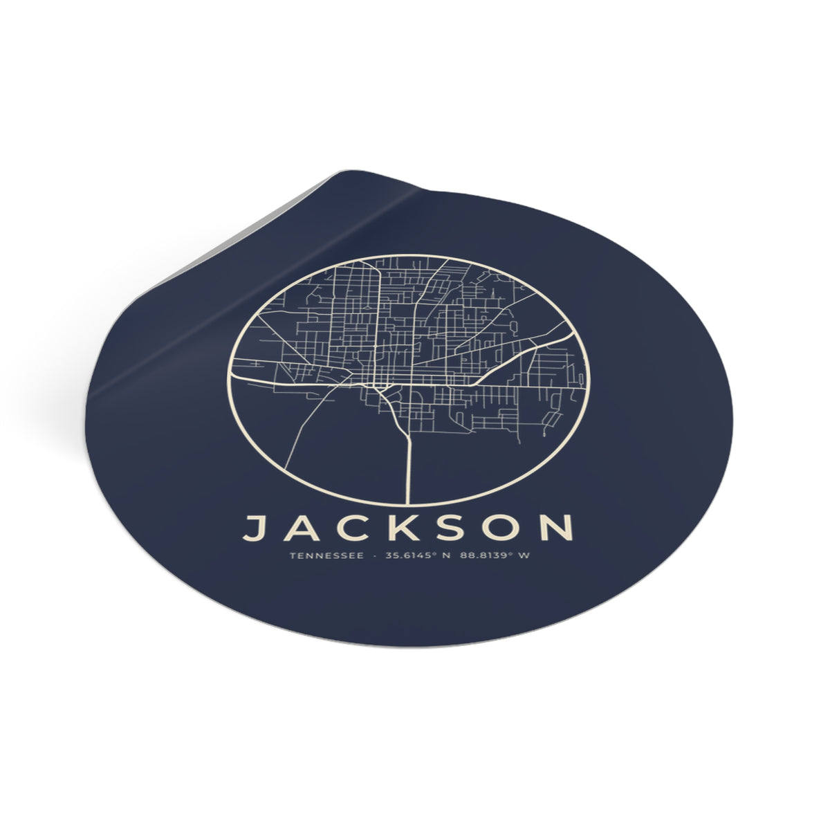 Jackson Street Map Sticker (Navy)