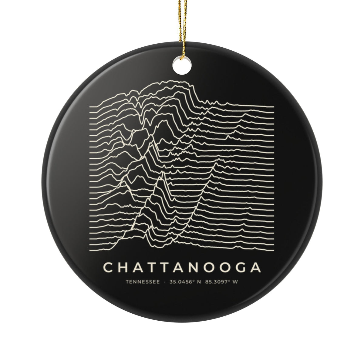 Chattanooga Ridgeline Ornament (Black)
