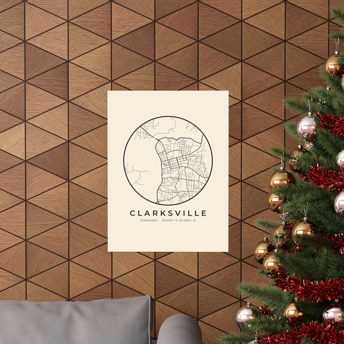 Clarksville Street Map Poster