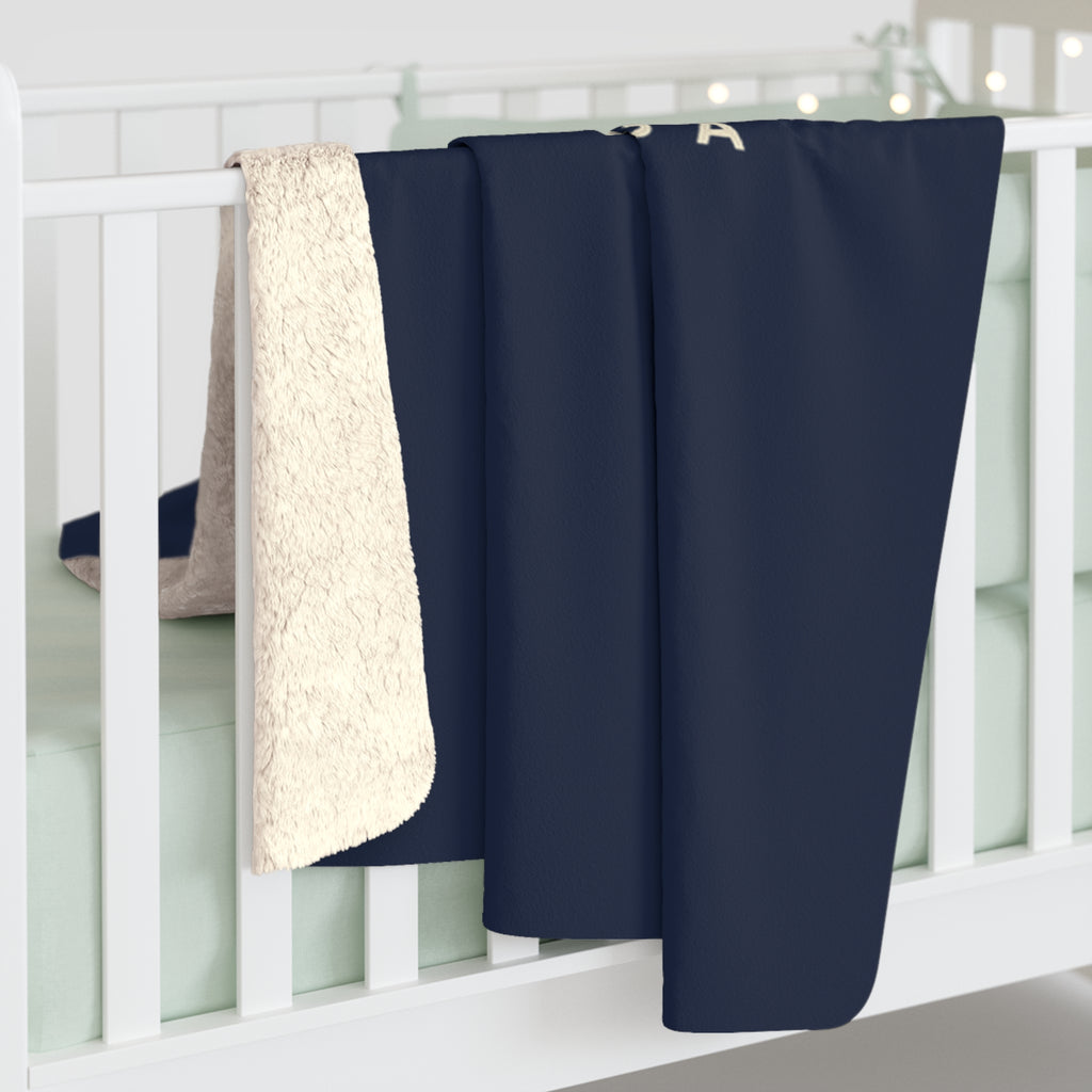 Chattanooga Walnut Street Bridge Sherpa Blanket (Navy)