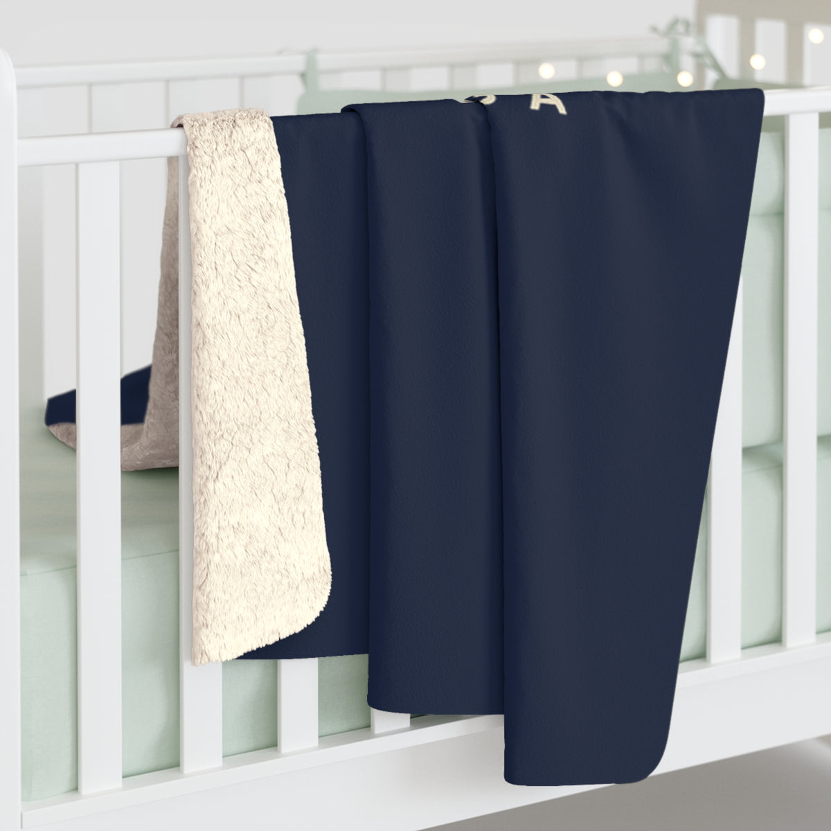 Chattanooga Walnut Street Bridge Sherpa Blanket (Navy)