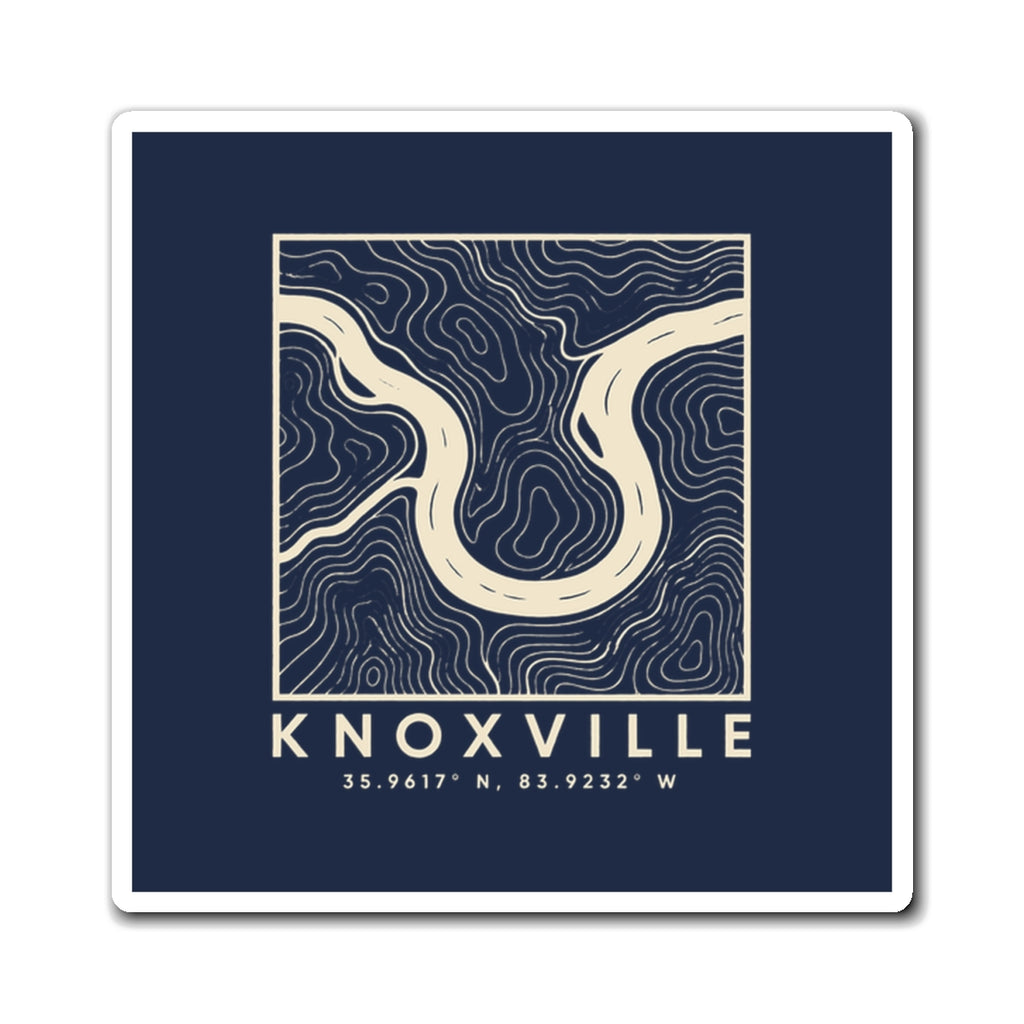 Knoxville Topo Map Magnet (Navy)