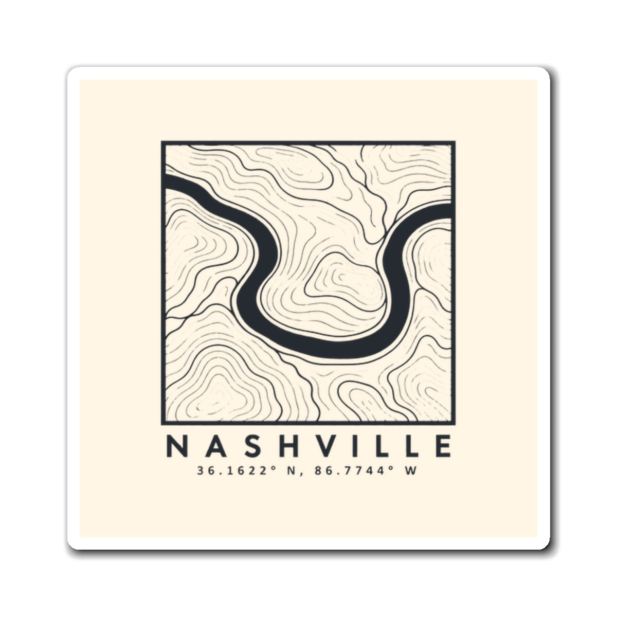 Nashville Topo Map Magnet