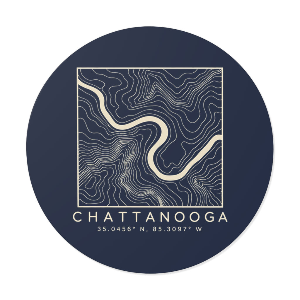 Chattanooga Topo Map Sticker (Navy)