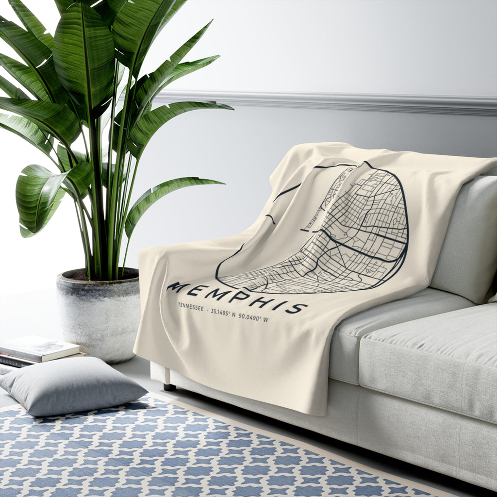 Memphis Street Map Sherpa Blanket