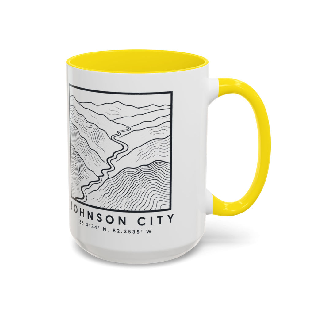 Johnson City Topo Map Accent Mug