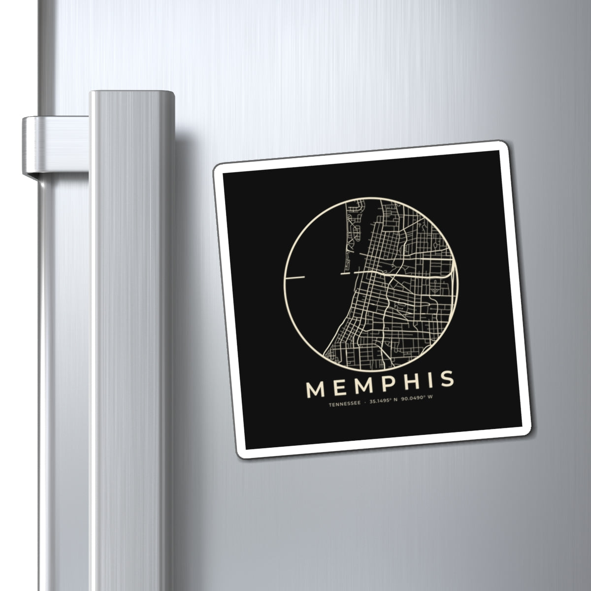 Memphis Street Map Magnet (Black)