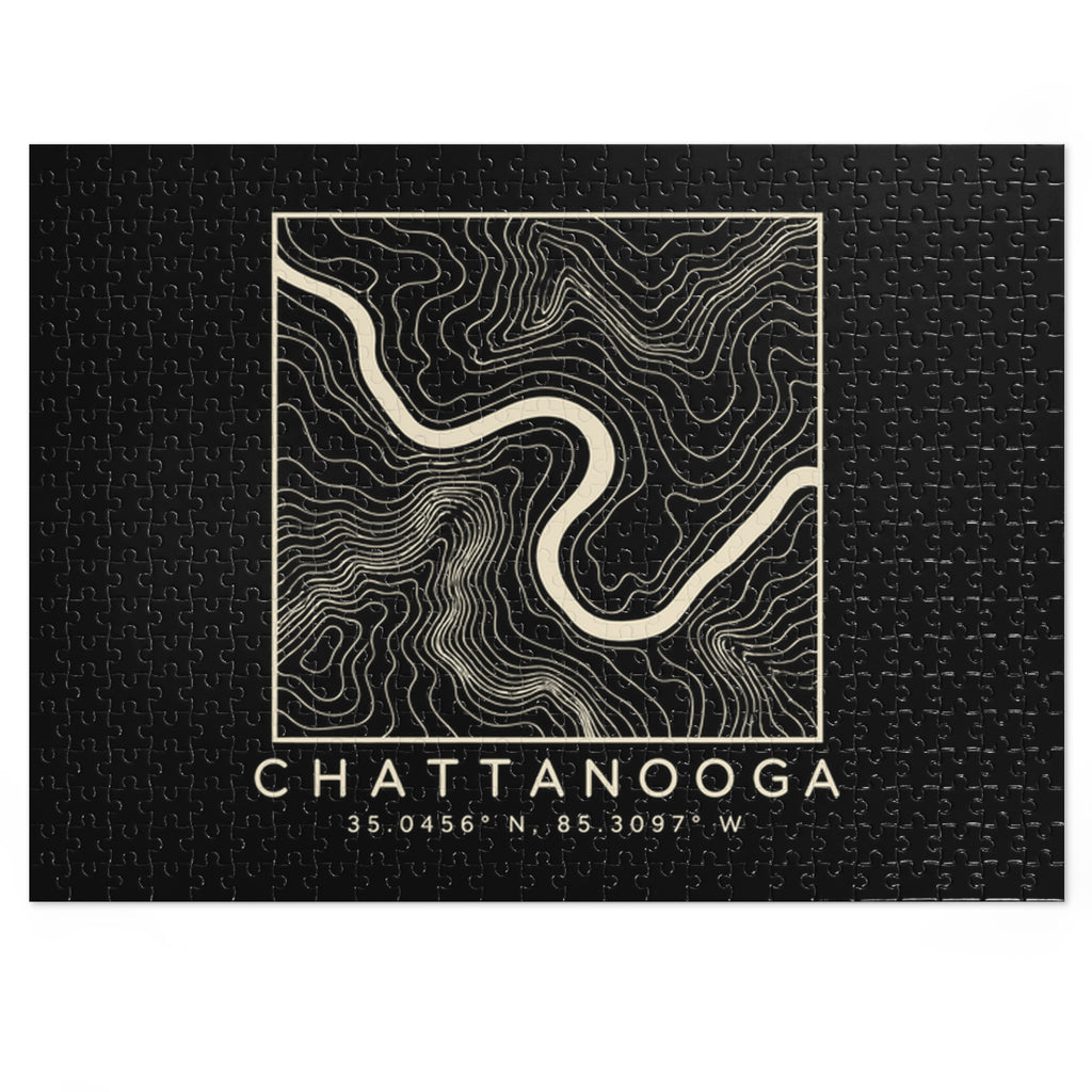 Chattanooga Topo Map Puzzle (Black)