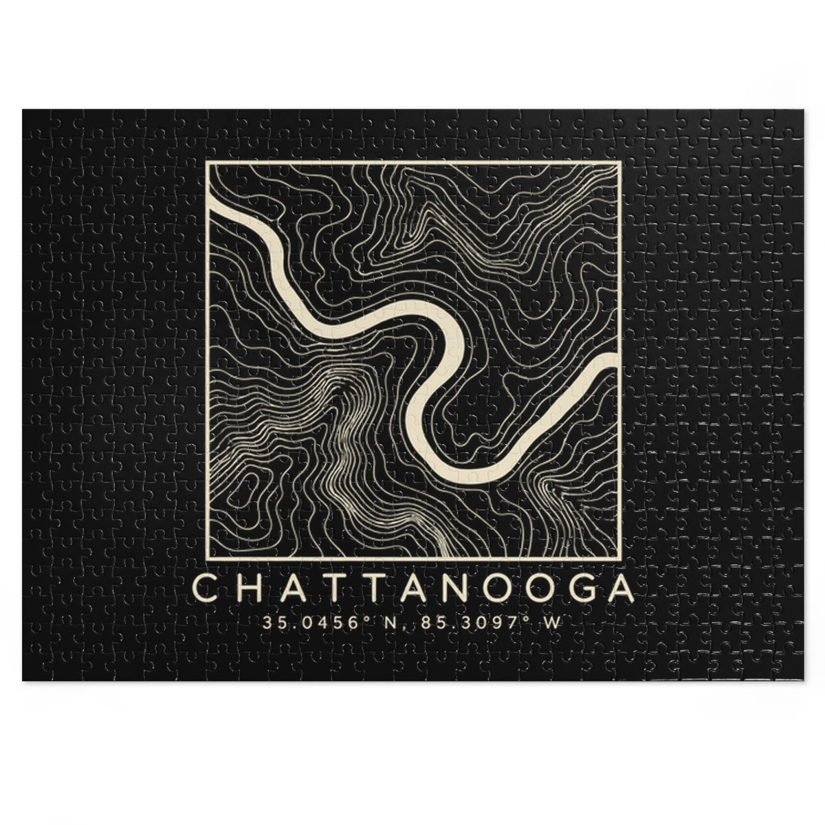 Chattanooga Topo Map Puzzle (Black)
