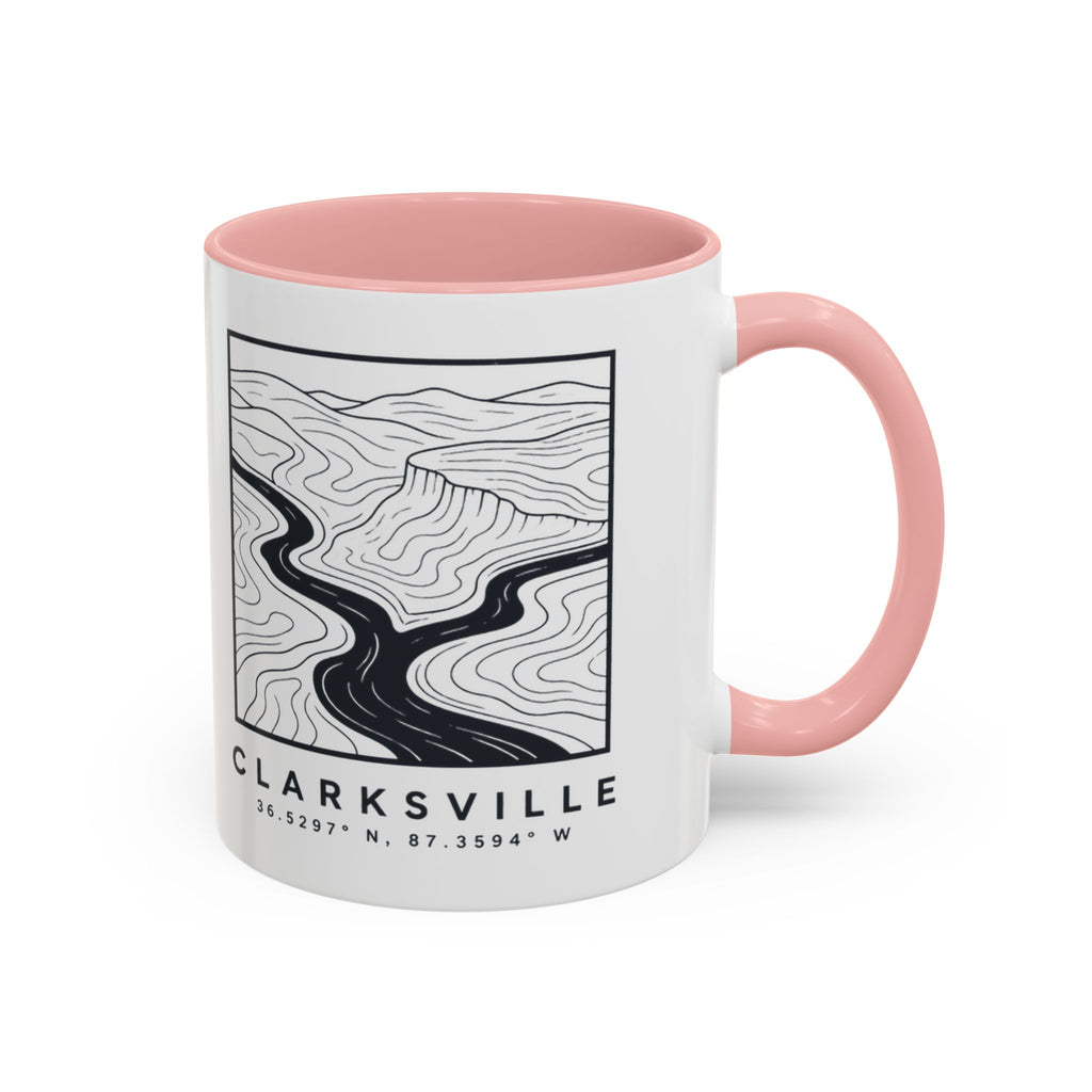Clarksville Topo Map Accent Mug