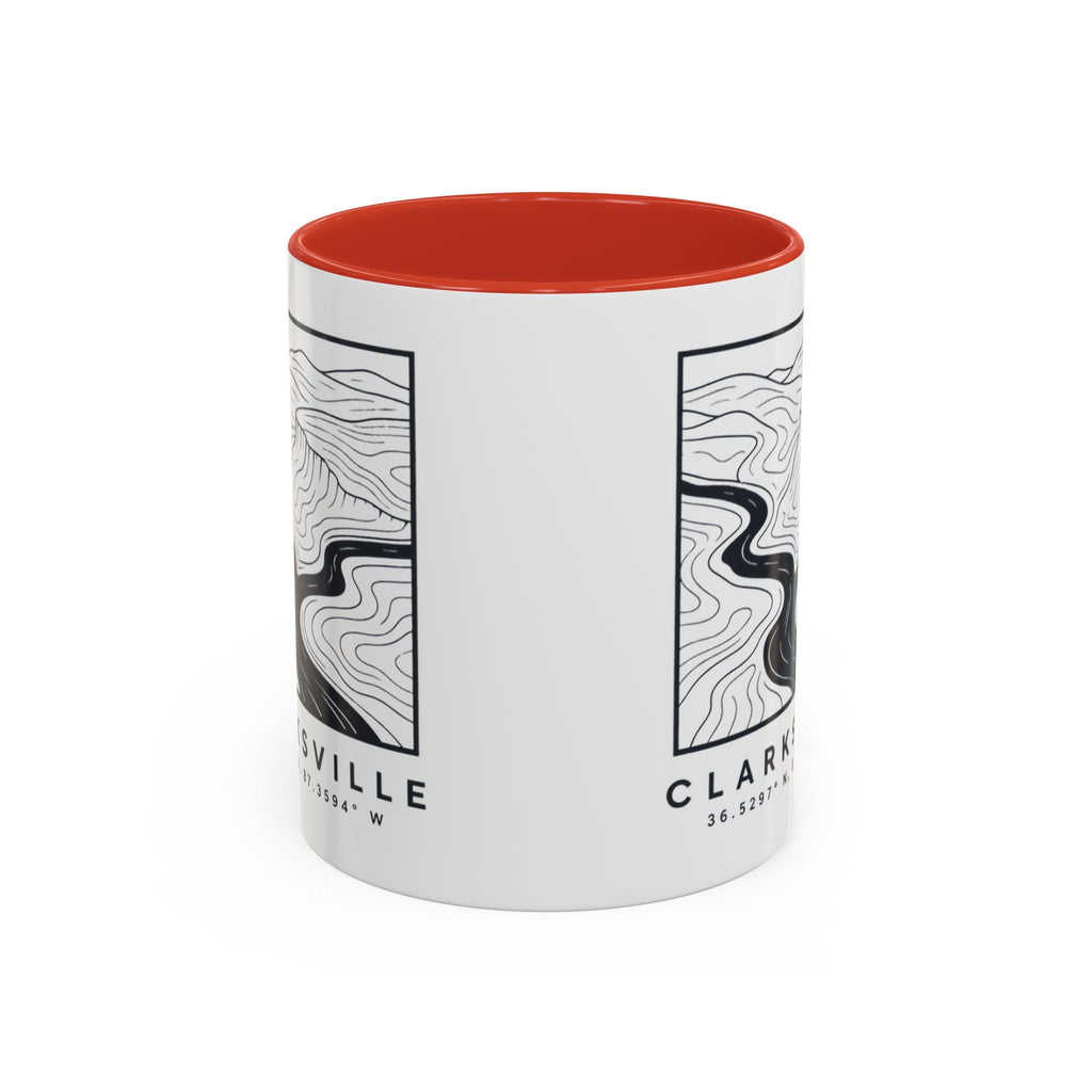 Clarksville Topo Map Accent Mug