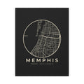 Memphis Street Map Canvas Print (Black)