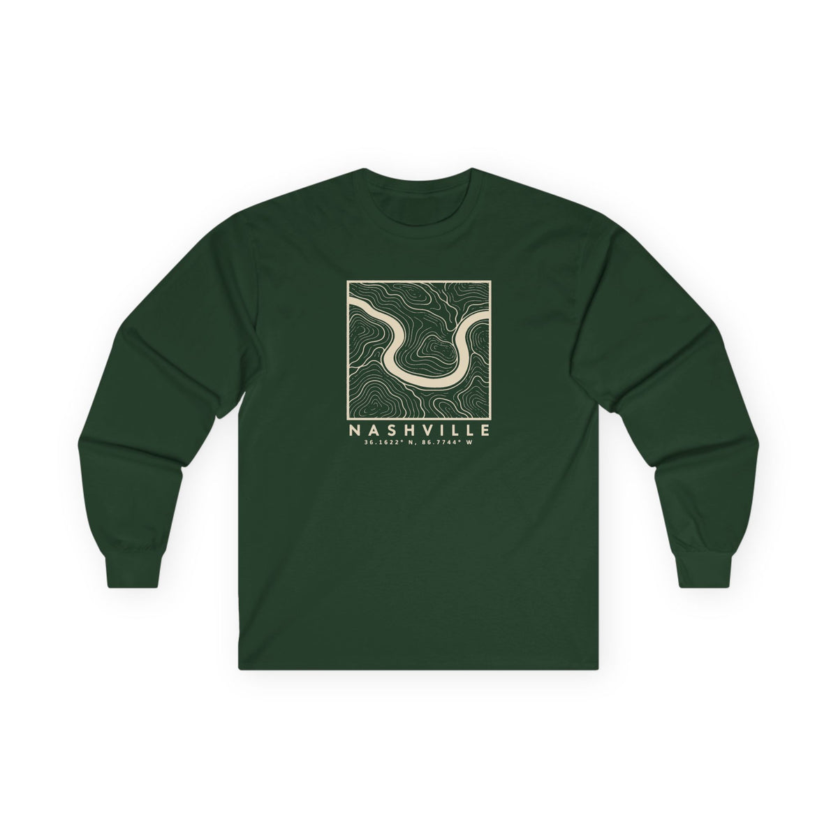 Nashville Topo Map Long Sleeve T-Shirt