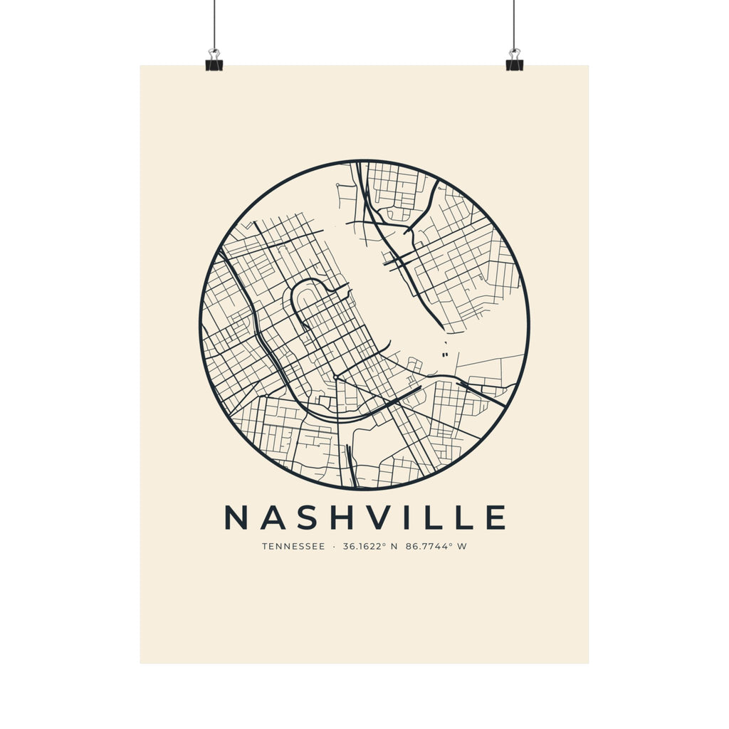 Nashville Street Map Poster