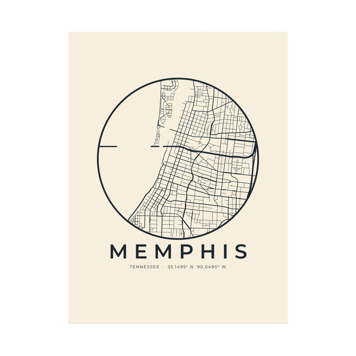 Memphis Street Map Poster