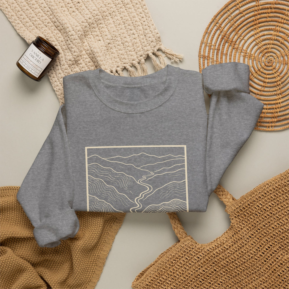 Johnson City Topo Map Crewneck Sweatshirt