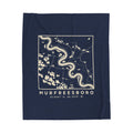 Murfreesboro Topo Map Blanket (Navy)