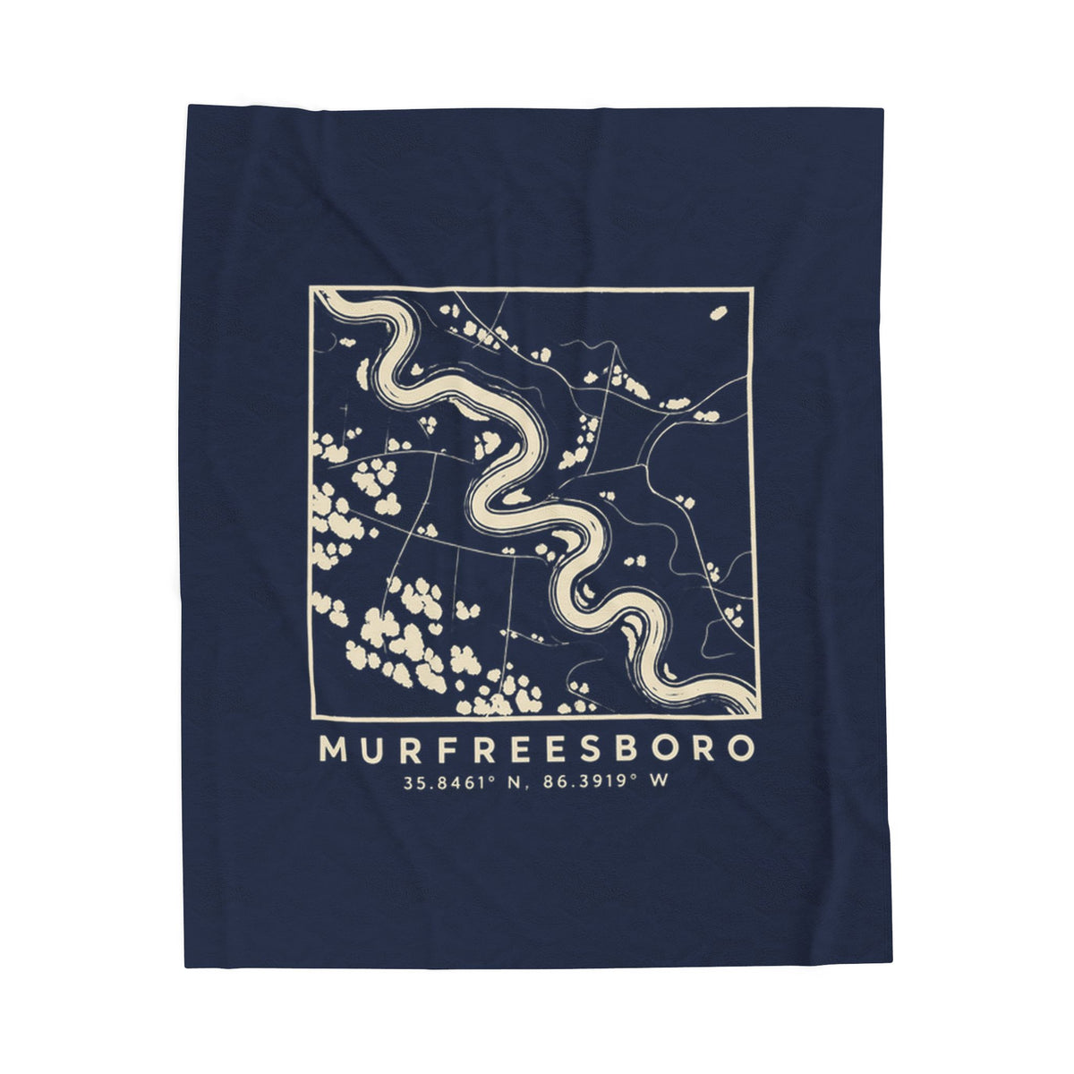 Murfreesboro Topo Map Blanket (Navy)