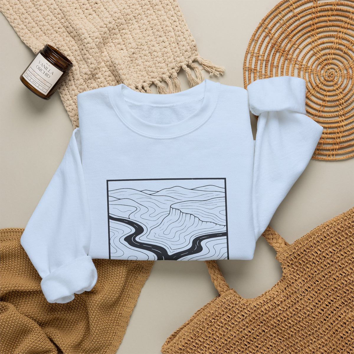 Clarksville Topo Map Crewneck Sweatshirt