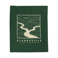 Clarksville Topo Map Blanket (Forest Green)