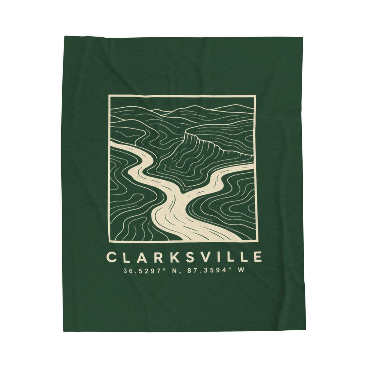 Clarksville Topo Map Blanket (Forest Green)