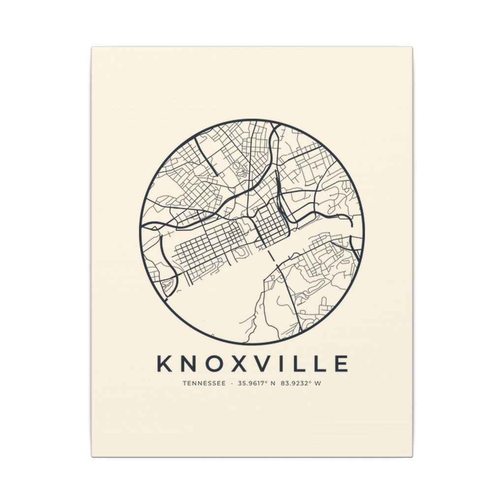 Knoxville Street Map Canvas Print