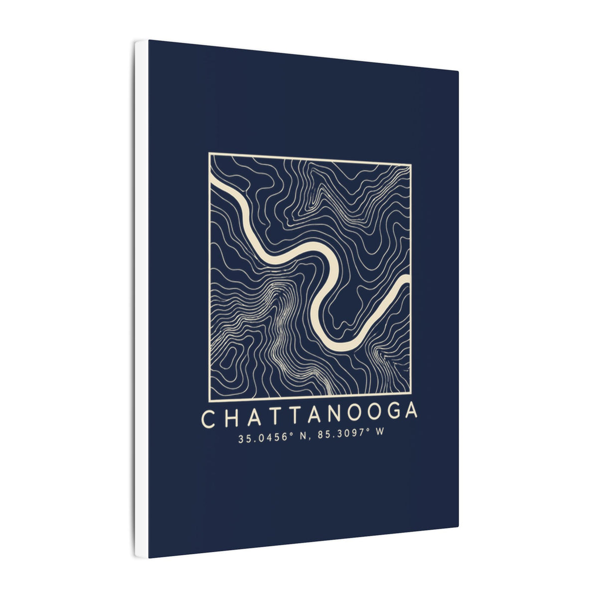 Chattanooga Topo Map Canvas Print (Navy)