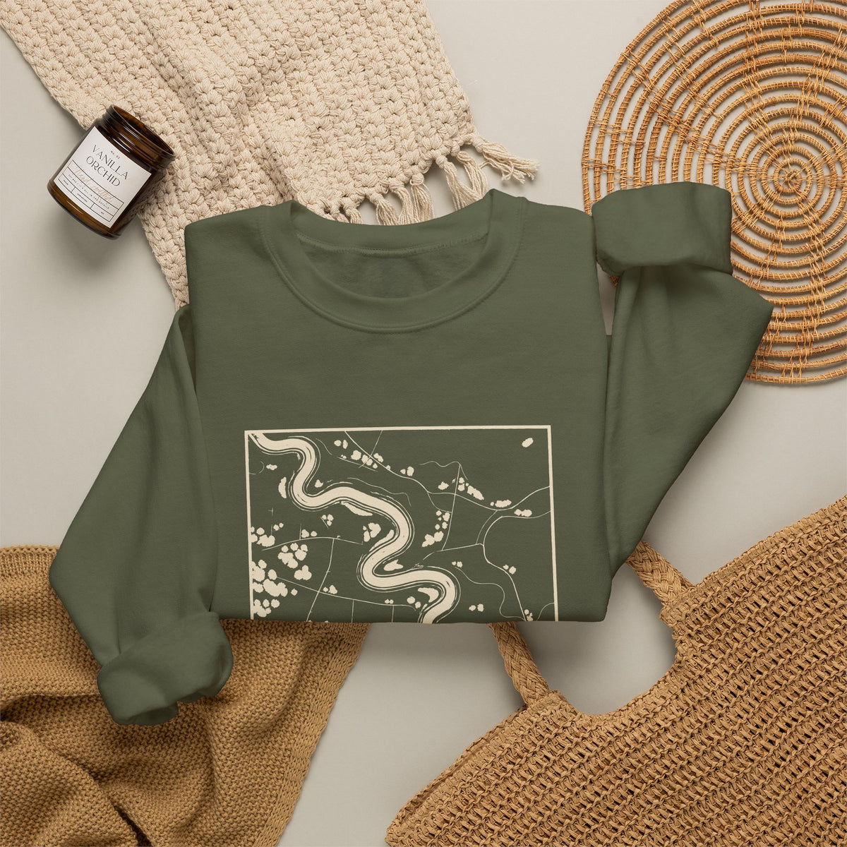 Murfreesboro Topo Map Crewneck Sweatshirt