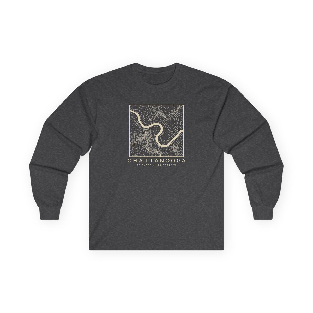 Chattanooga Topo Map Long Sleeve T-Shirt